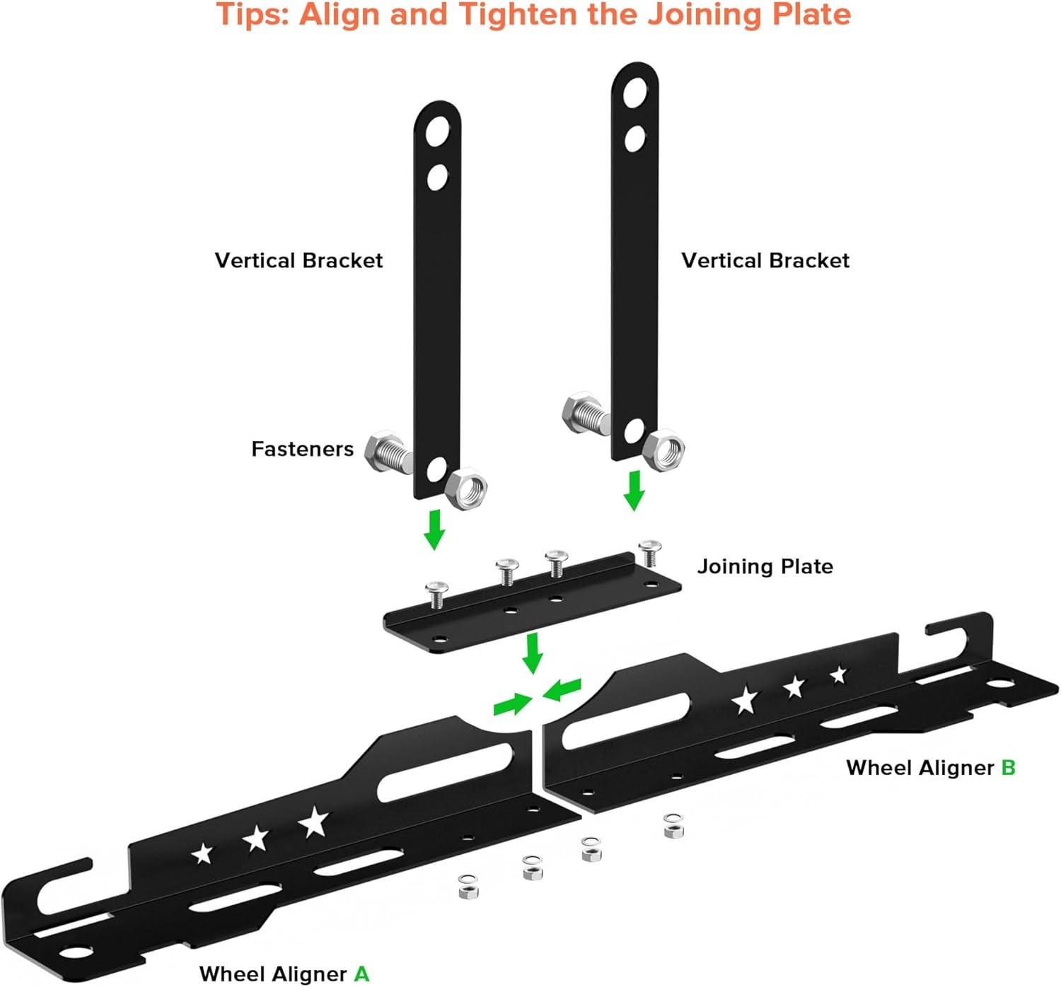 2 PCS Wheel Toe Alignment Tool Plate Automotive Wheel Alignment Tool – Black