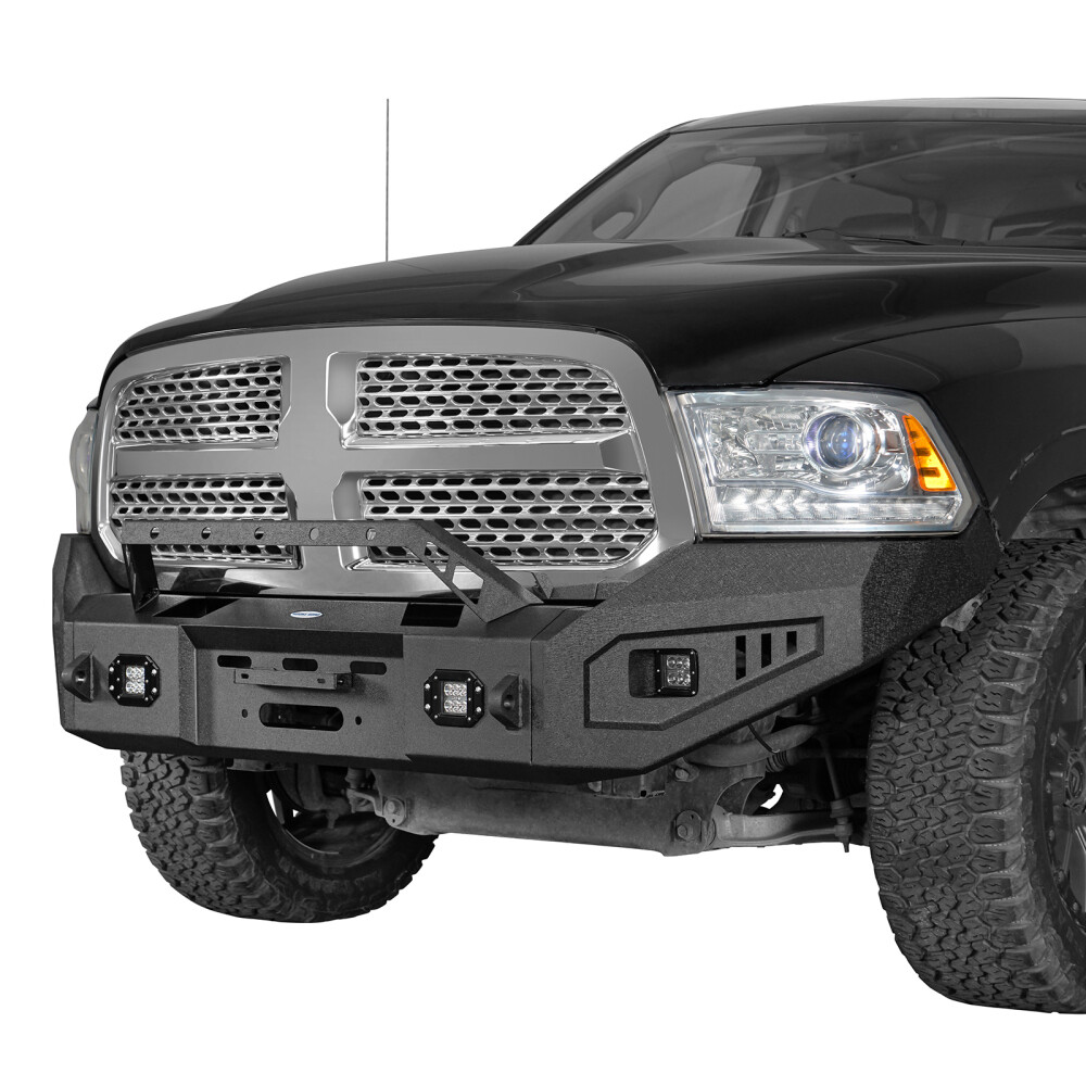Hooke Road Steel Front Bumper or Rear Bumper w/Led Light for Ram 1500 2013-2018