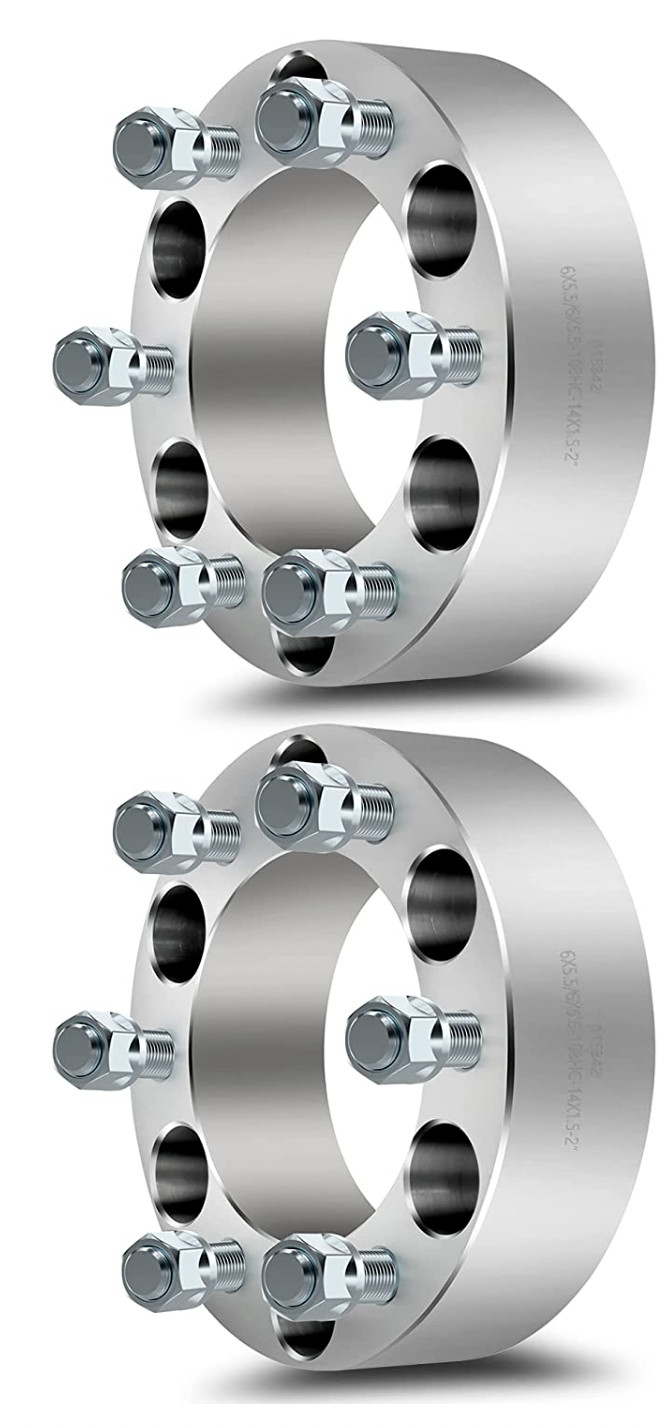 2x 6×5.5 Wheel Spacers Adapters 2″ Inch 7/16-20 Fits Chevy GMC 6 Lug K10 Blazer