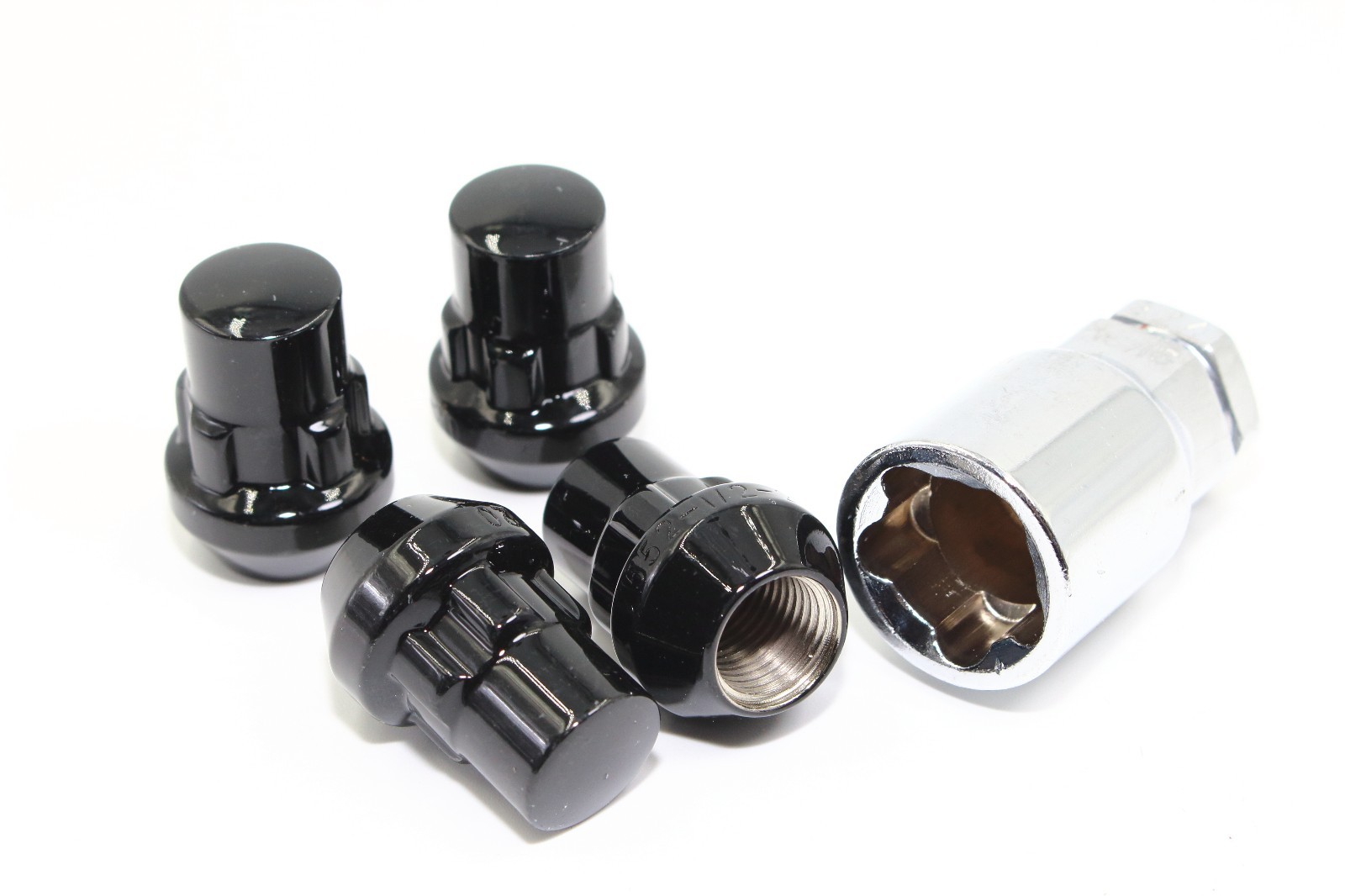 4 12×1.5 1.40″ Black Acorn Wheel Locks for Hyundai Factory or Aftermarket Wheels