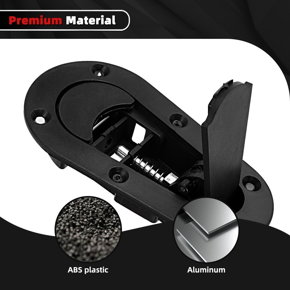 Black Racing Car Bonnet Plus Flush Mount Hood Latch Steel Pin No Key Locking Kit