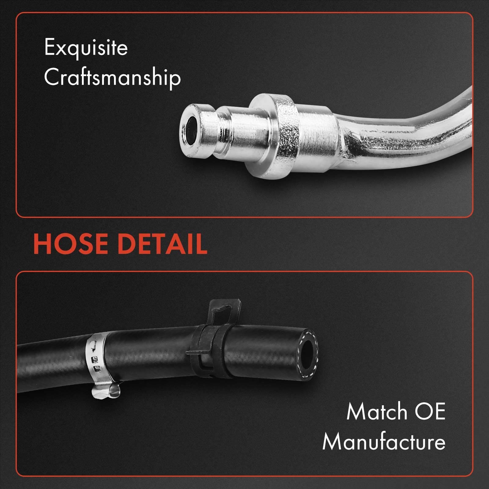 A-Premium Power Steering Return Hose Line Assembly 0.375 inches, Black