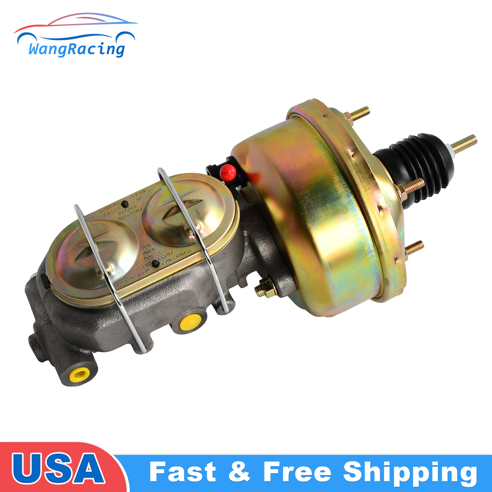 7″ Zinc Street Hot Rod Single Power Brake Booster & Bail Top Master Cylinder