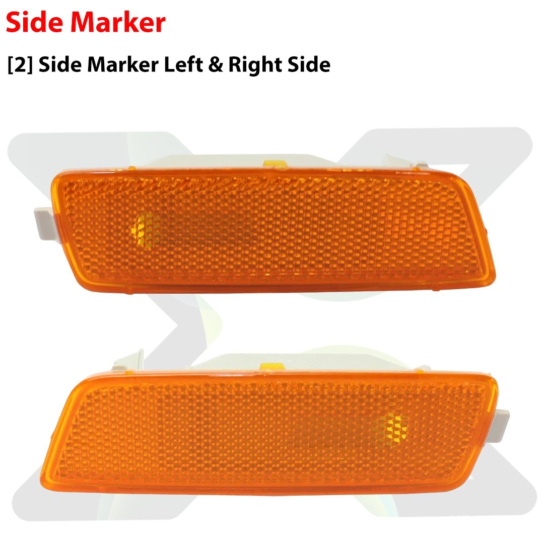 Front Bumper Cover Primed & Side Marker For 2010-2014 Volkswagen Golf Jetta