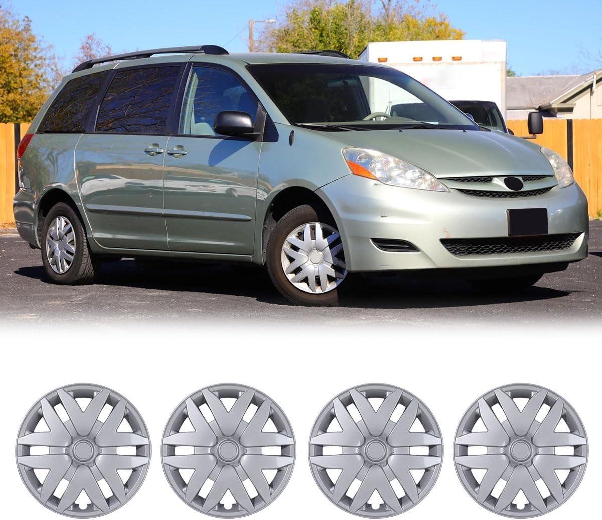Set Of 4 16 inch Steel Wheel Hubcaps fit for 2004-2010 TOYOTA SIENNA Snap-On