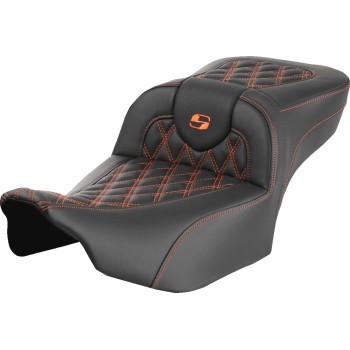 Saddlemen Roadsofa Extended Reach Seat Orange Lattice Stitch for FLTR/FLHX 23-24