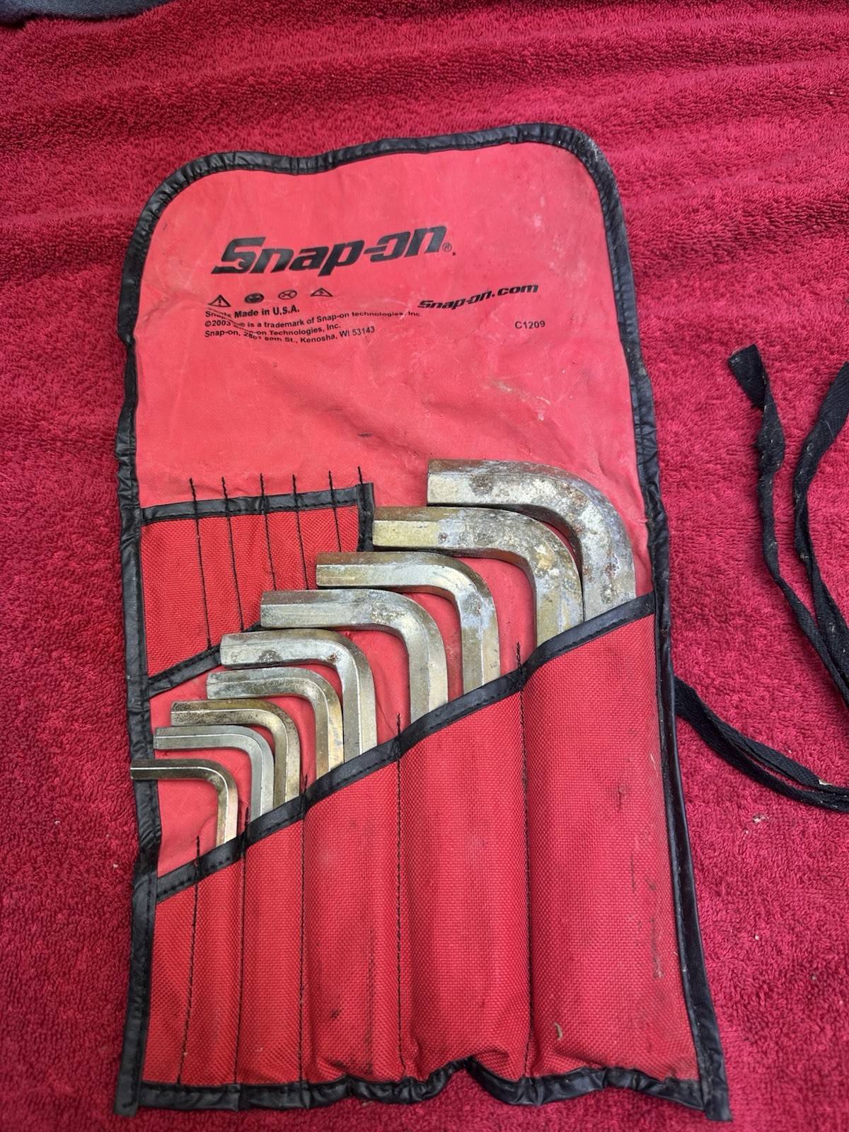 Snap On Allen Head Wrenches 9pcs With Pouch Various Sizes Incomplete Set Metric