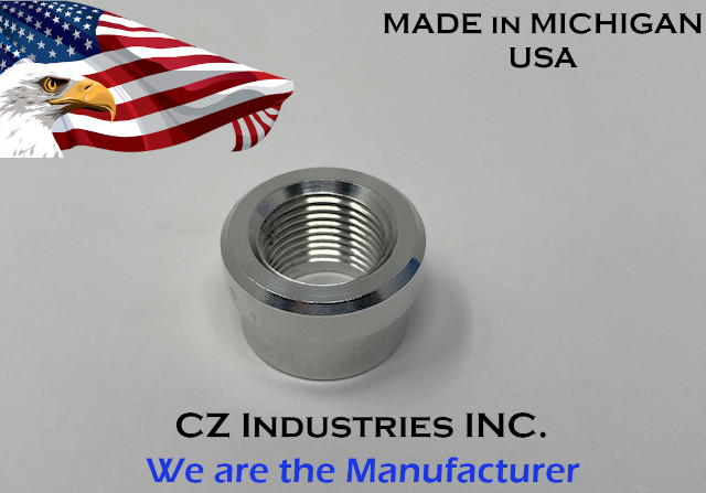 3/8 NPT ALUMINUM FEMALE WELD ON / WELD IN FLANGE FITTING BUNG, 3/8″-18 QTY:1