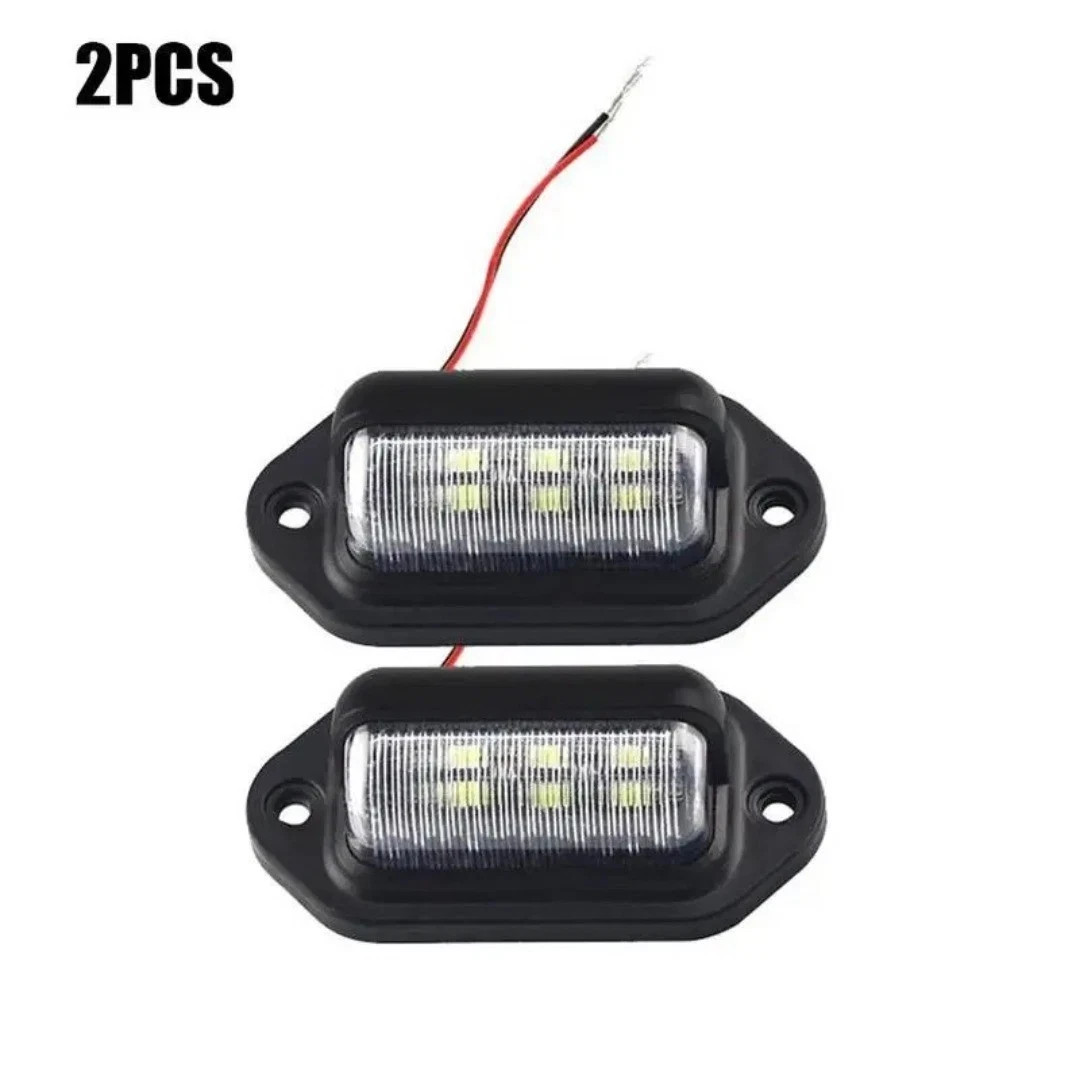 2PCS LED License Plate Light Tag Lamps Assembly Replacement for Truck Trailer RV