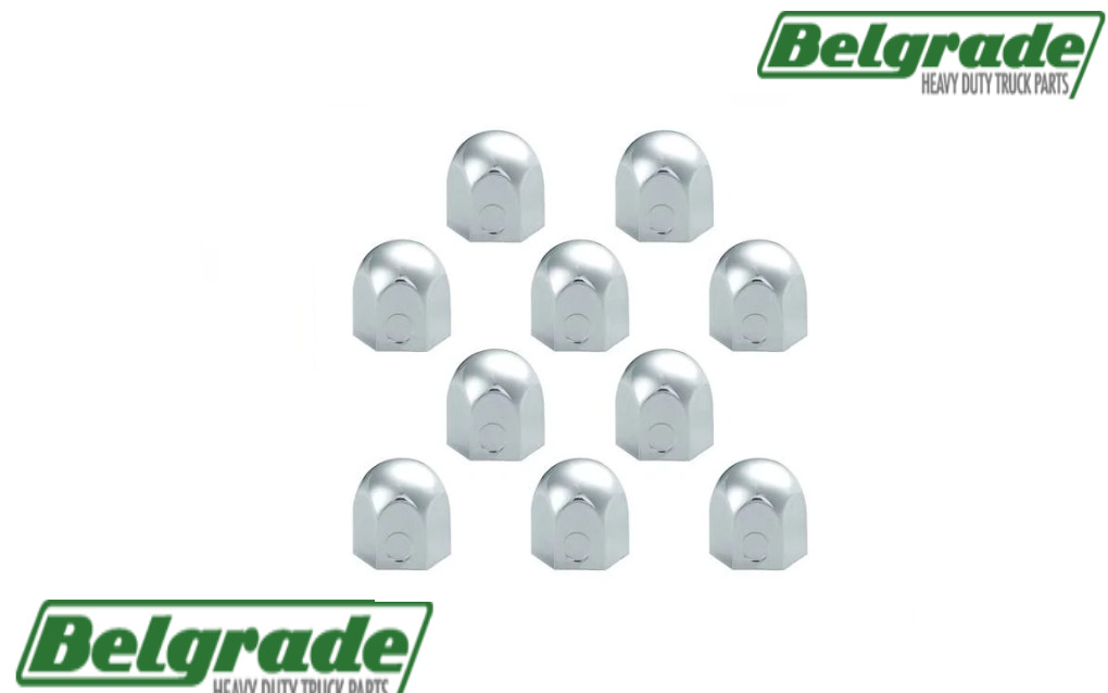 Lug Nut Cover Chrome Steel Push On 1-1/4in 10PK