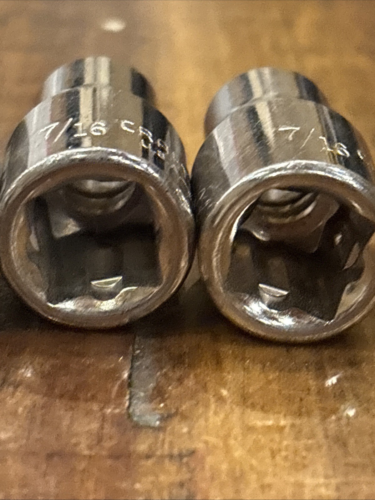 Craftsman 7/16” Laser Shallow Sockets 8pc 1/2” Drive 6 & 12 Point USA SAE EUC