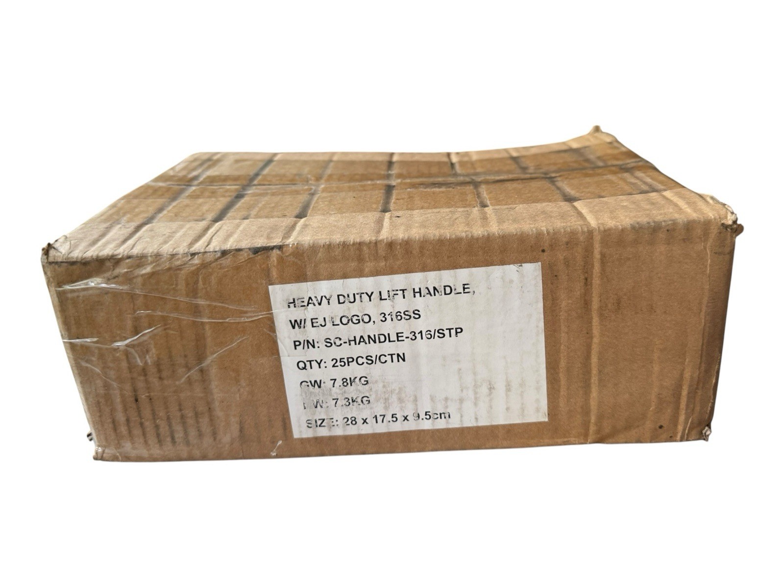 Heavy Duty Lift Handle w/EJ Logo 316SS – 28cm x 17.5cm x 9.5cm – 25 Count