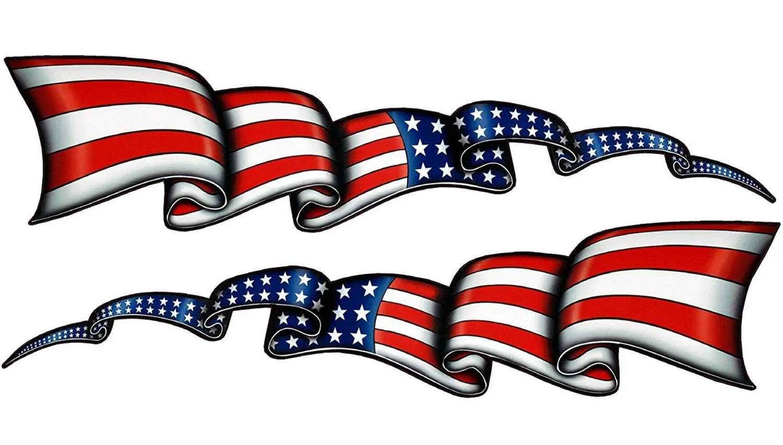 Waving American Flag Stripes Pairs