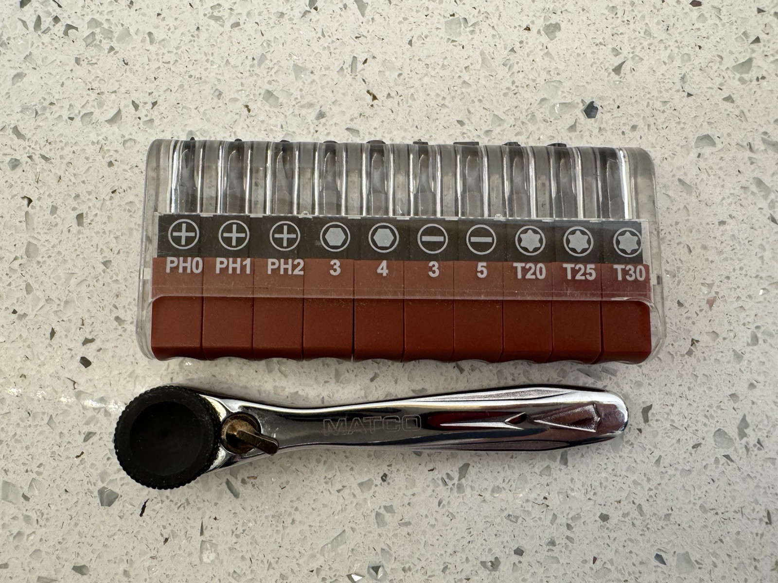 Matco SBIT11 11pc Mini Ratchet And not Set With Bit holder