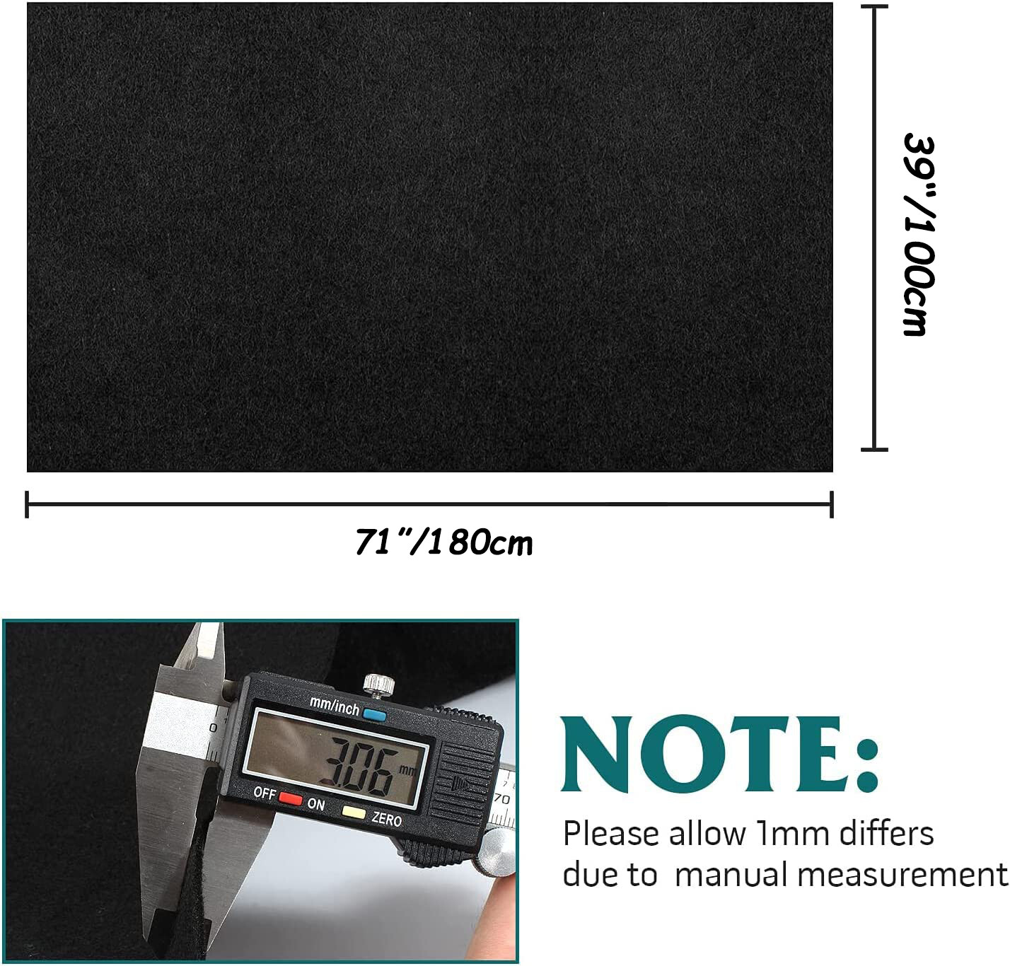 70.8″× 39″ Black Carpet Resists Stains Nonwoven Liner upholstery Fabric 19 Sqft