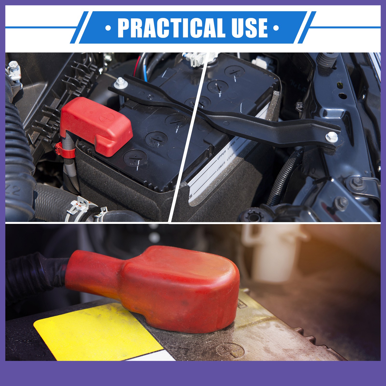 TWO Battery Terminal Insulation Covers 19mm 0.75″ Car Battery Post Cap Universal