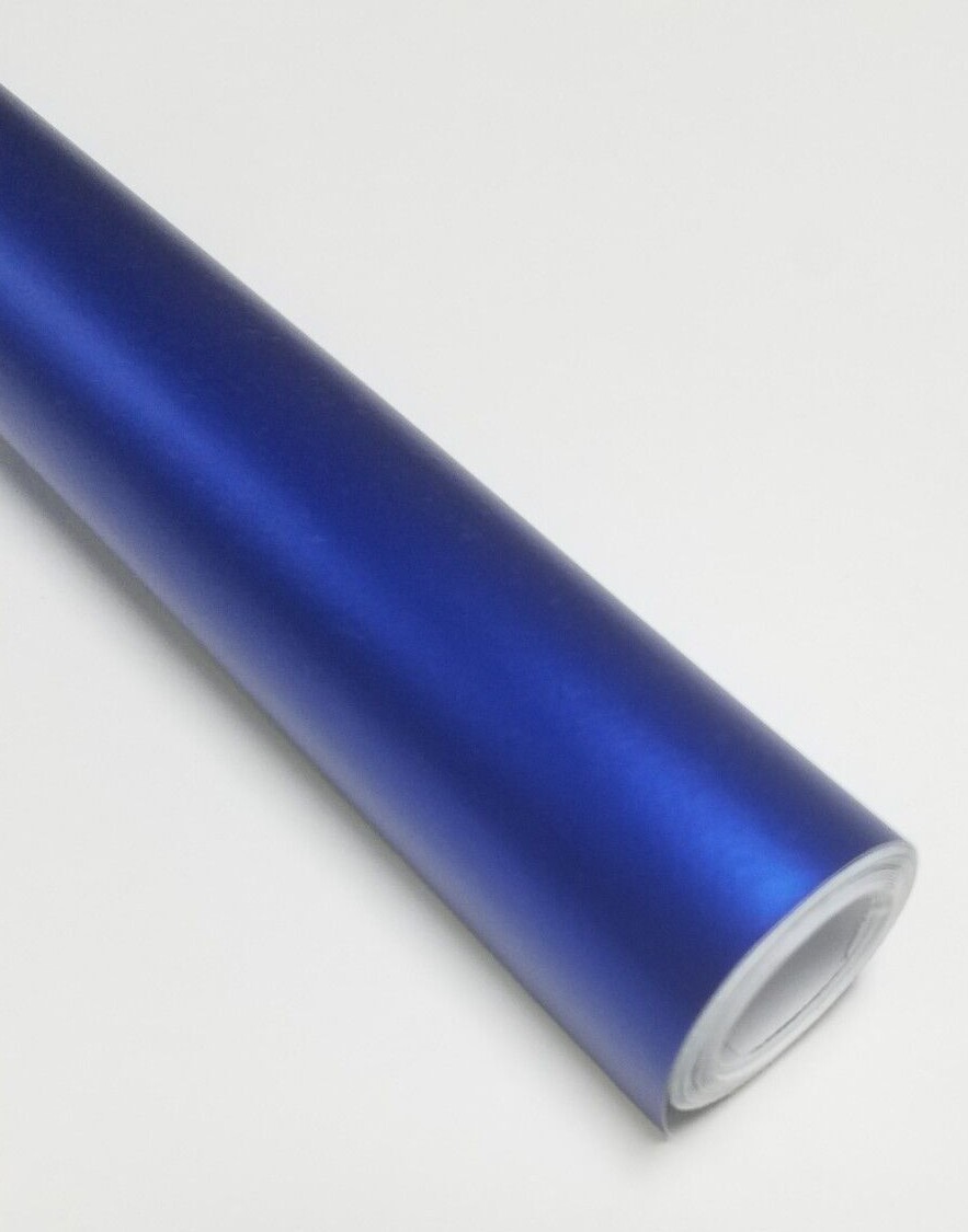 Matte Chrome Anodized Dark Blue Vinyl Car Wrap Sticker Decal Film Sheet Roll