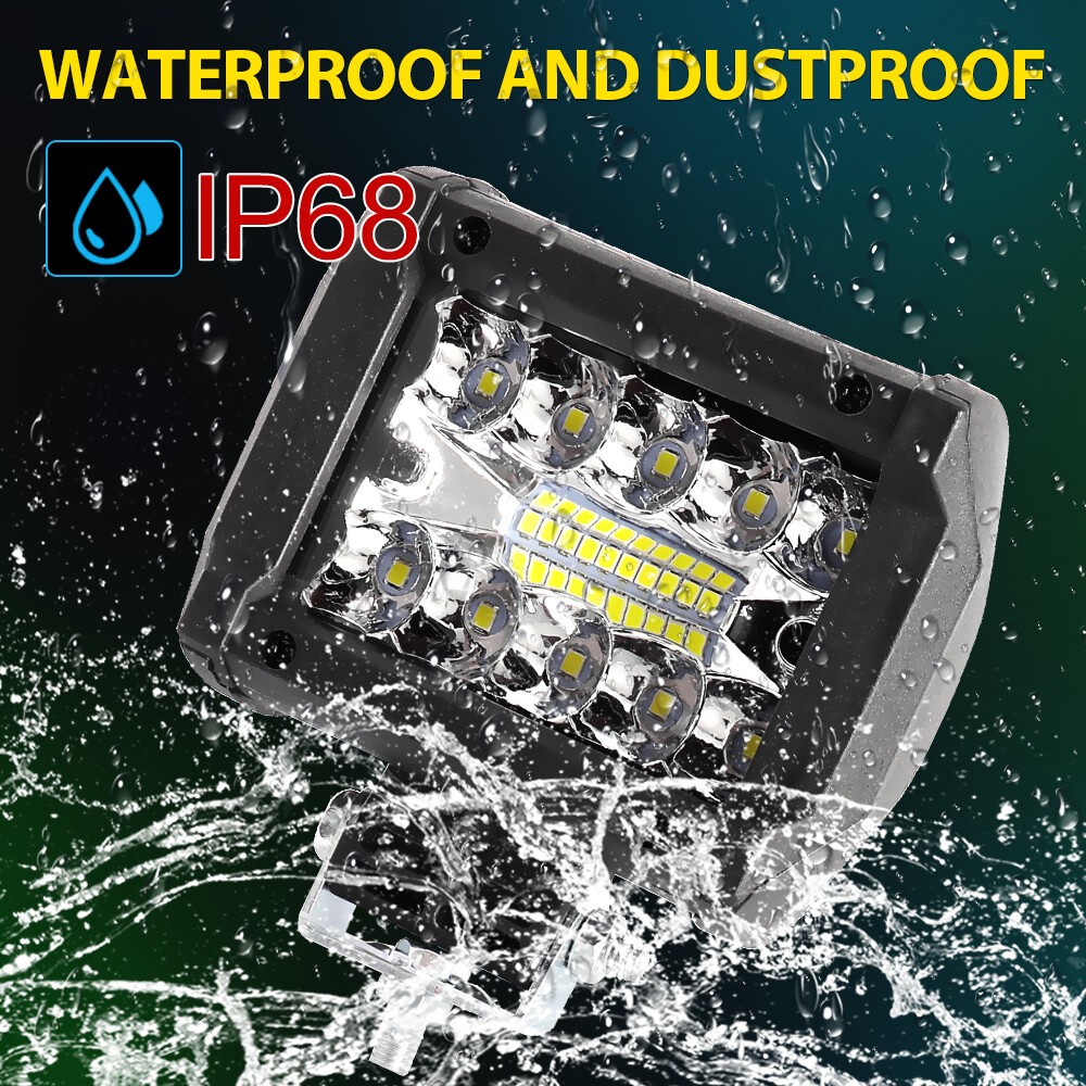 2PCS 4″Inch 12V LED Work Light Bar Spot Flood Pods Driving Off-Road Tractor 4WD