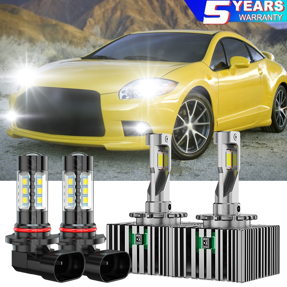 HID Headlight Bulbs For Mitsubishi Eclipse 2009-2012 High/Low Beam Fog Light LED