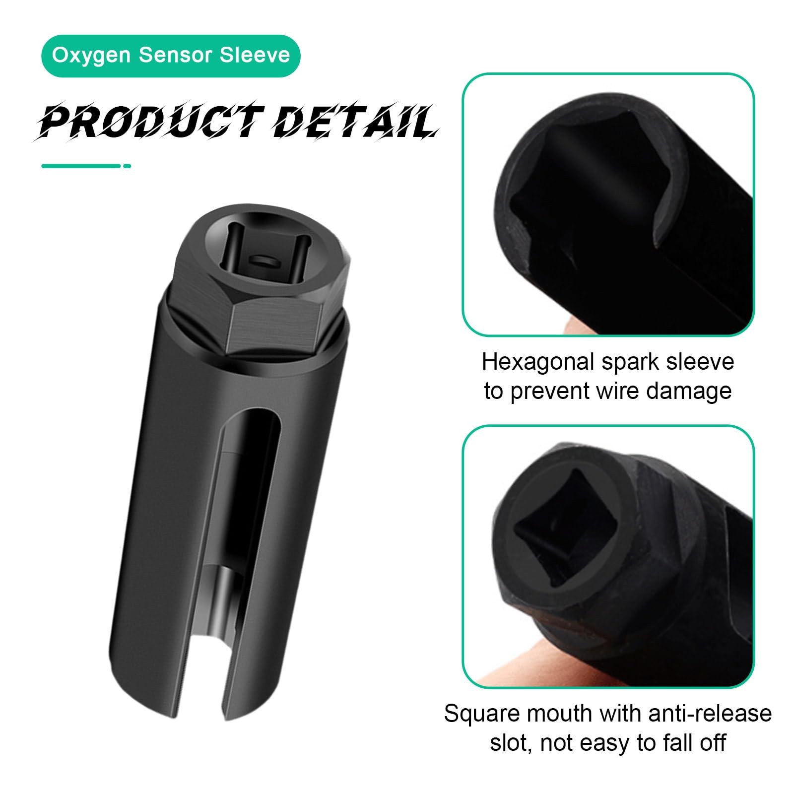 Car Oxygen Sensor Socket with Side Wire Cutout, 1/2″ Drive by 7/8″ 6-Point Fit A