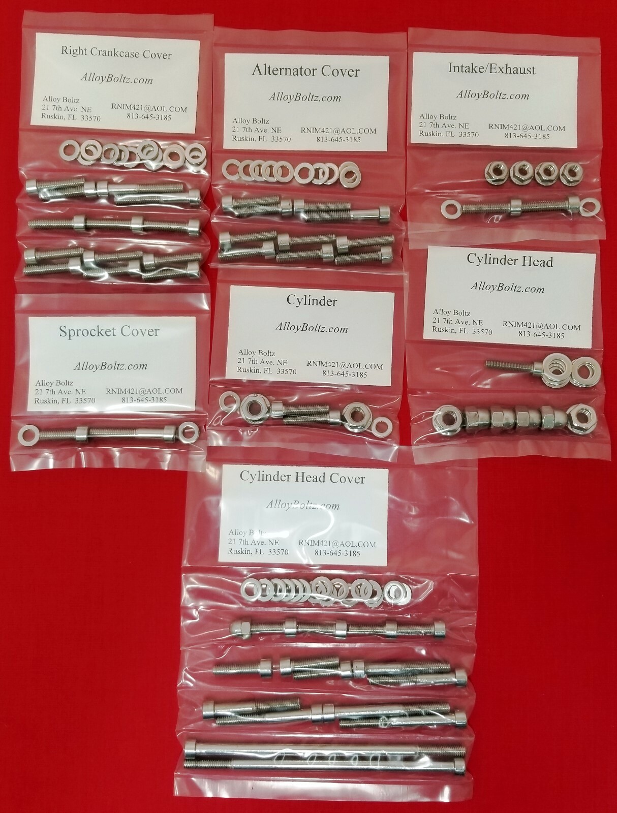 HONDA 1983-1987 XL600R POLISHED STAINLESS STEEL ENGINE ALLEN BOLT KIT SET
