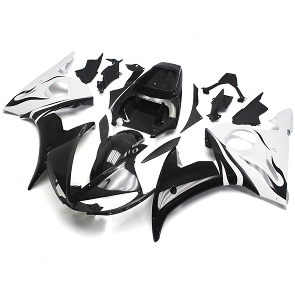 White Black Fairings For Yamaha YZF600 R6 2003 2004 YZF R6 Plastic Bodywork Set