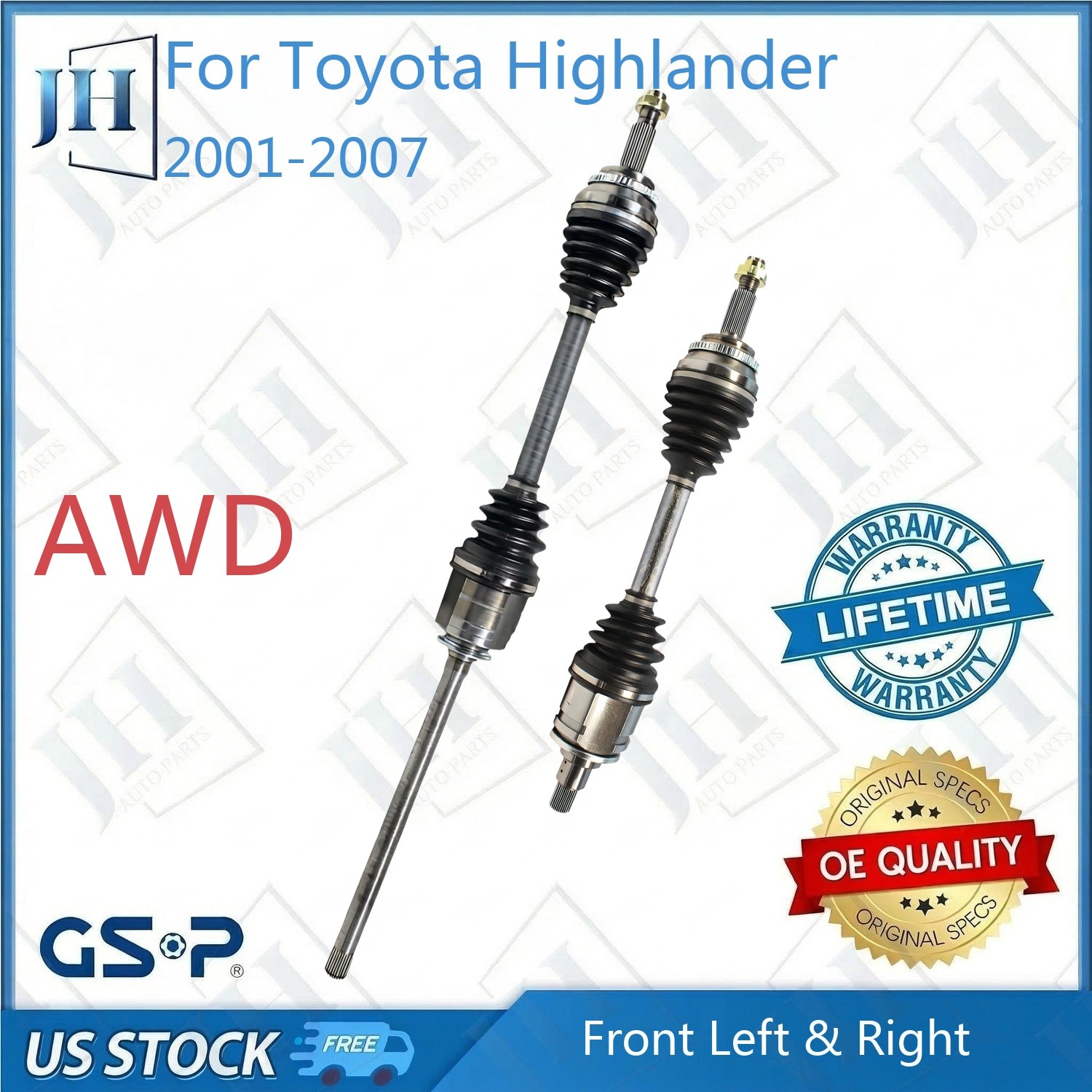 OE Front Pair CV Axle Shaft Joint For 2001-2007 Toyota Highlander 3.3L V6 AWD