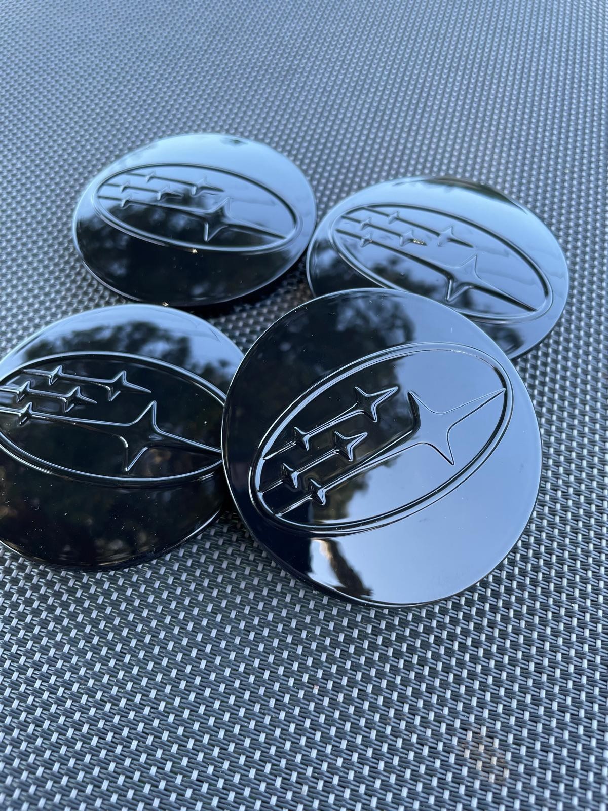 SUBARU SET OF 4 FLL BLCK 60 mm/2.36in Wheel Center Caps – FITS MOST MODELS
