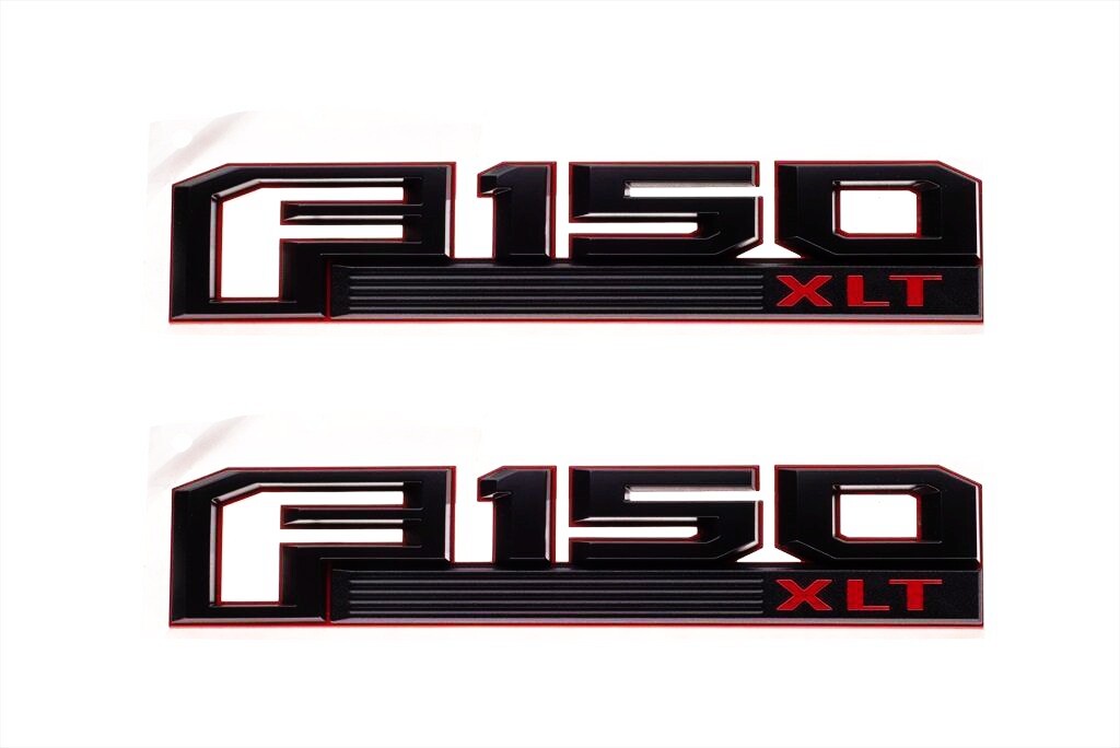 2pack OEM F150 XLT Emblem fits Badges F-150 XLT OEM Black Red