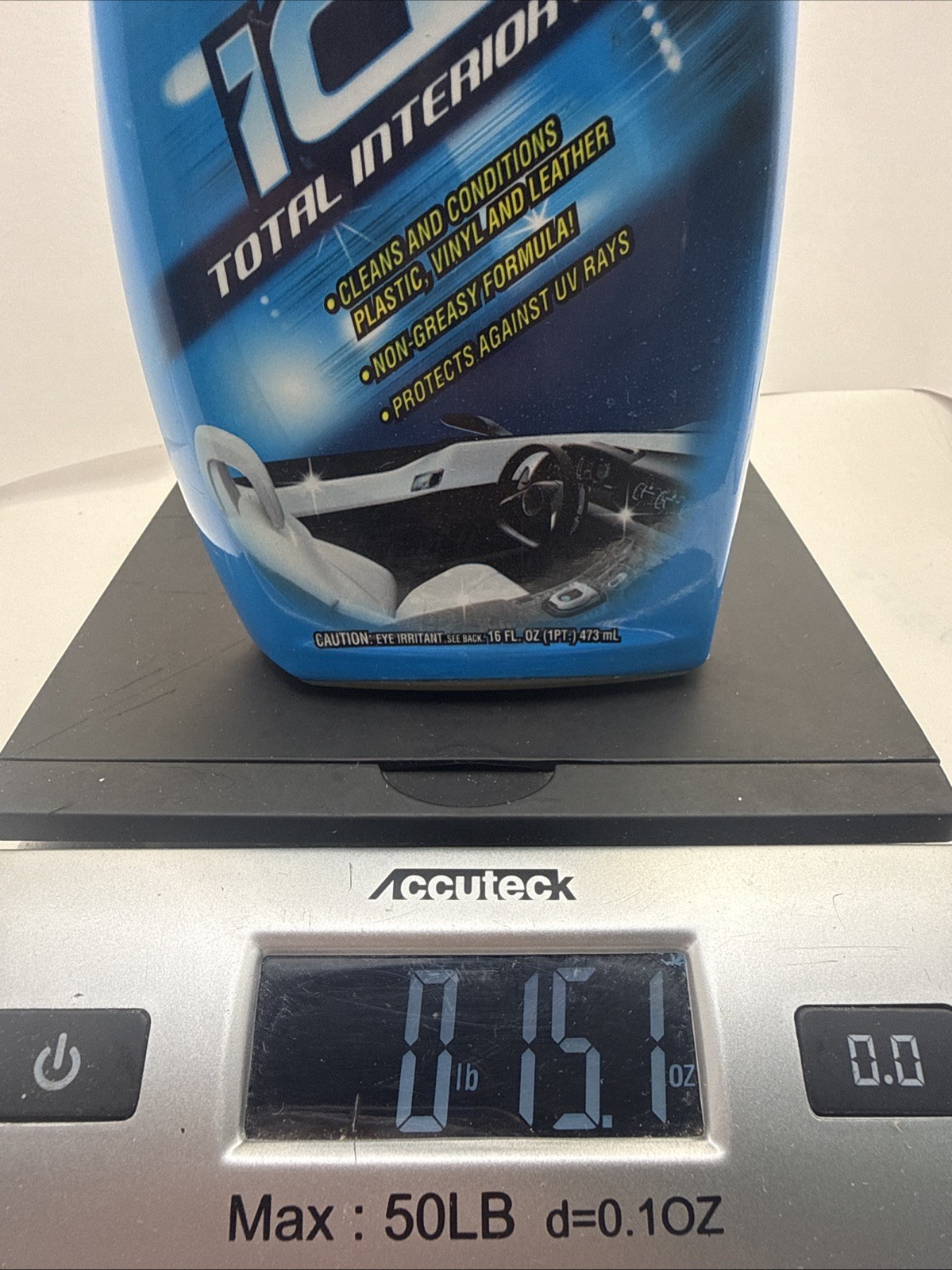 USED Turtle Wax Ice Total Interior Care 16 Oz – Including Bottle Weighs 15.1 Oz