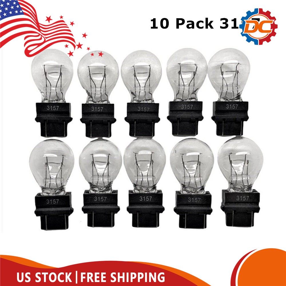 Clear Tail Signal Brake Light Bulb Lamps #3157 10 Packs USA New