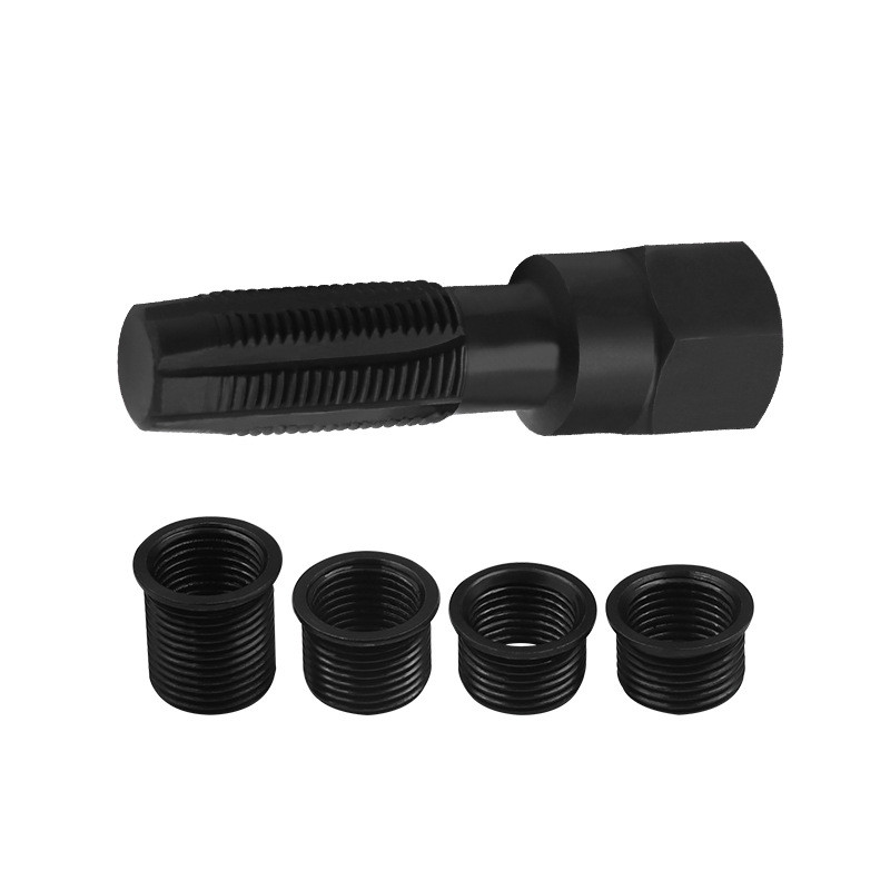 14mm Spark Plug Rethread Thread Repair Kit Helicoil Reamer Tap Tool w/ 4 Inserts