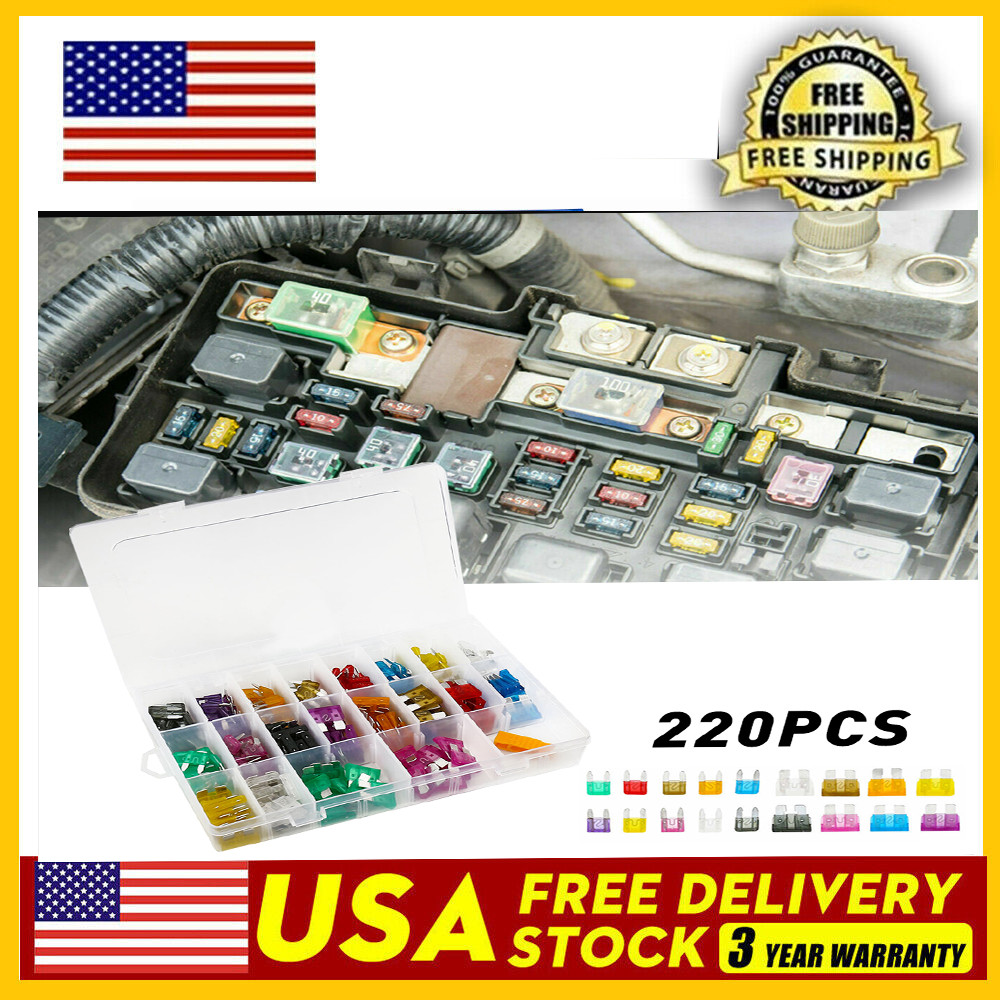 2/3Set Mini Car Fuse Assortment Assorted Kit Blade Auto 220pcs Truck Automotive