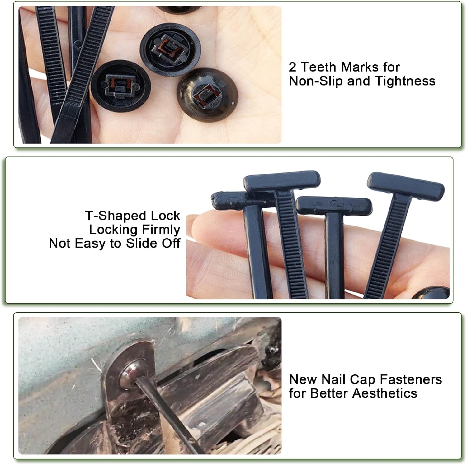 Universal Self-Locking Cable Tie Buckle Heavy Duty Nylon Zip Holder 10/50/100pcs