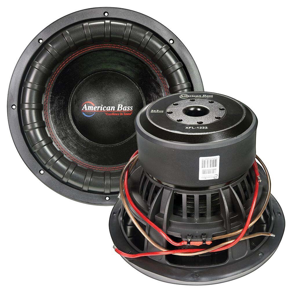 AMERICAN BASS XFL-1222 12″ 1000W RMS XFL-SERIES 2-OHM DVC CAR AUDIO SUBWOOFER