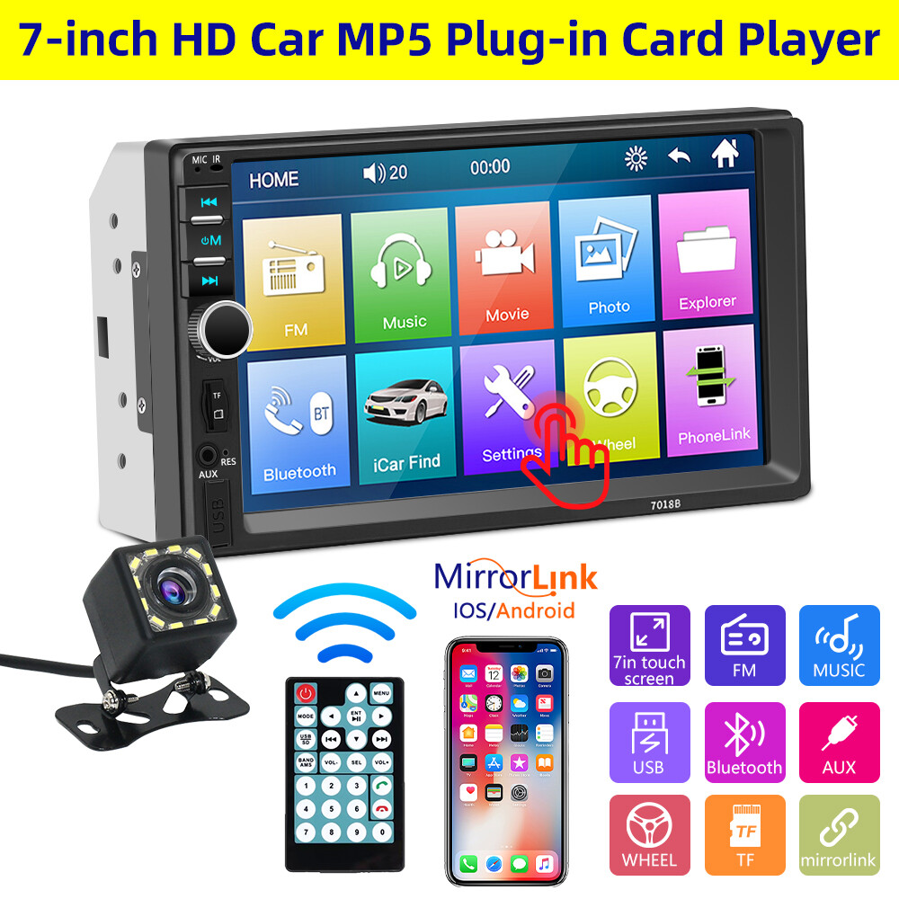 7″ For Apple Carplay Android Car Stereo Radio MP5 Player Double 2DIN Bluetooth