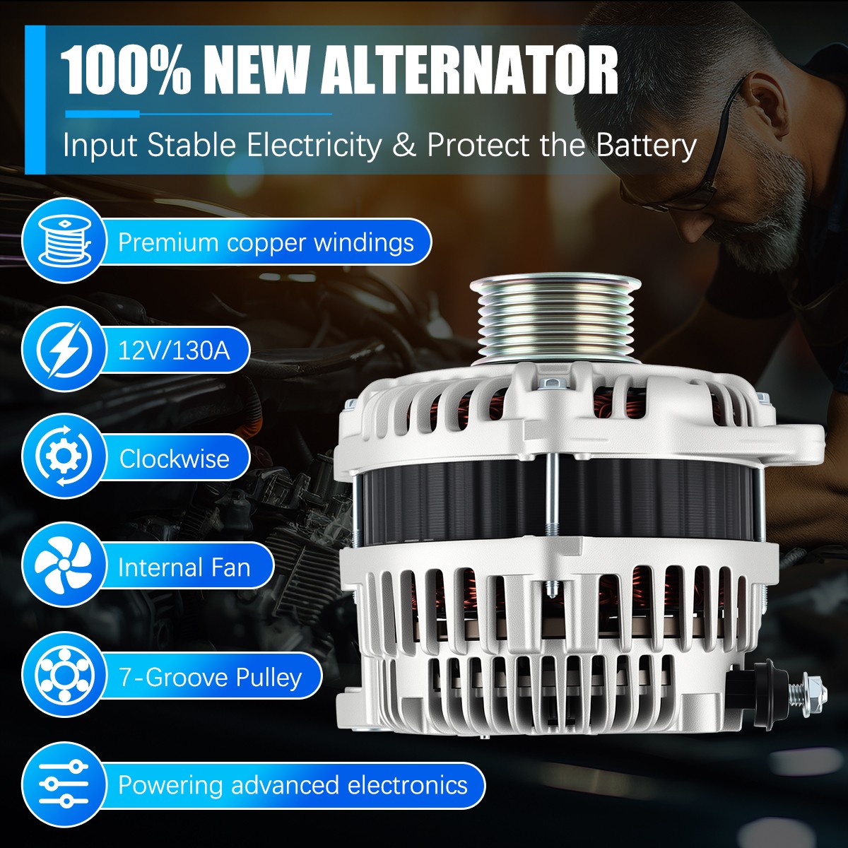 Genuine OEM Alternator For 2009-2018 Nissan Maxima 3.5L 130Amp 23100-1AA1A 11557