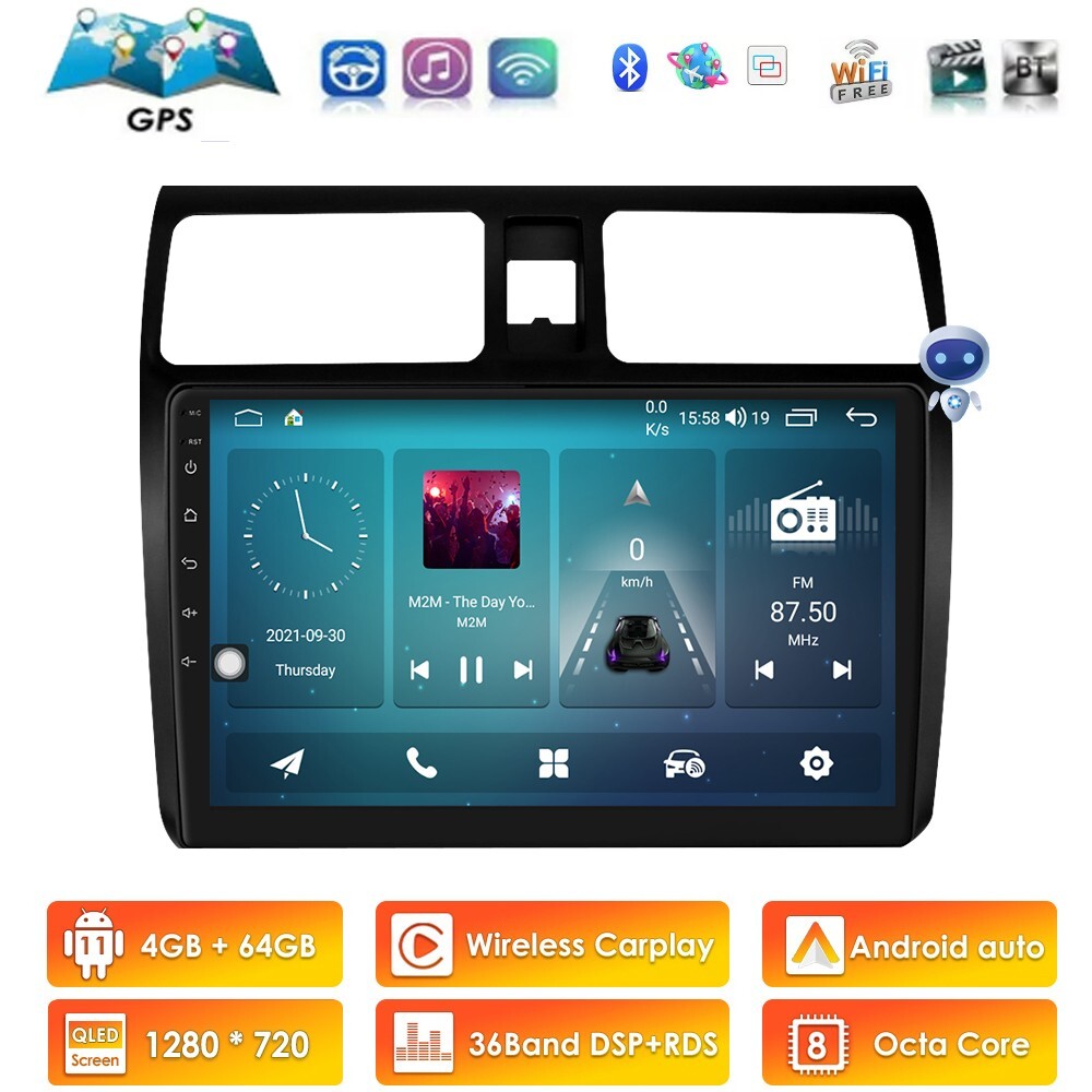 For Suzuki Swift 2005-2010 10.1” Android 11 4GB+64GB Car Radio GPS WIFI CarPlay