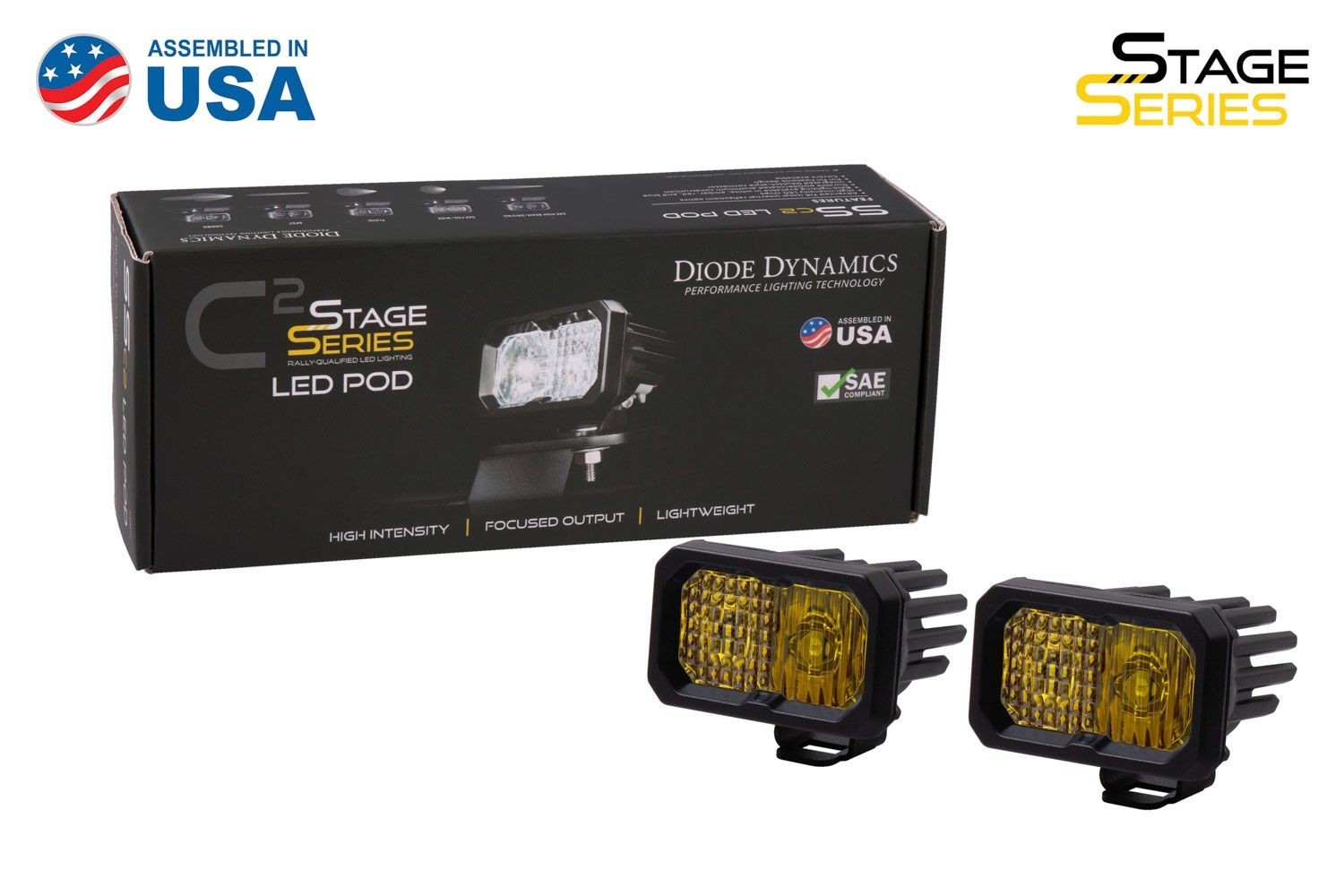 Diode Dynamics C2 Stage Series Pro Yellow Combo Standard ABL Offroad LED Pods