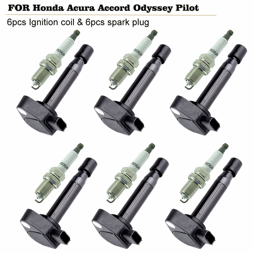 6X Ignition Coils + 6X Spark Plugs Set for 1999-2007 Honda Odyssey 3.5L UF242