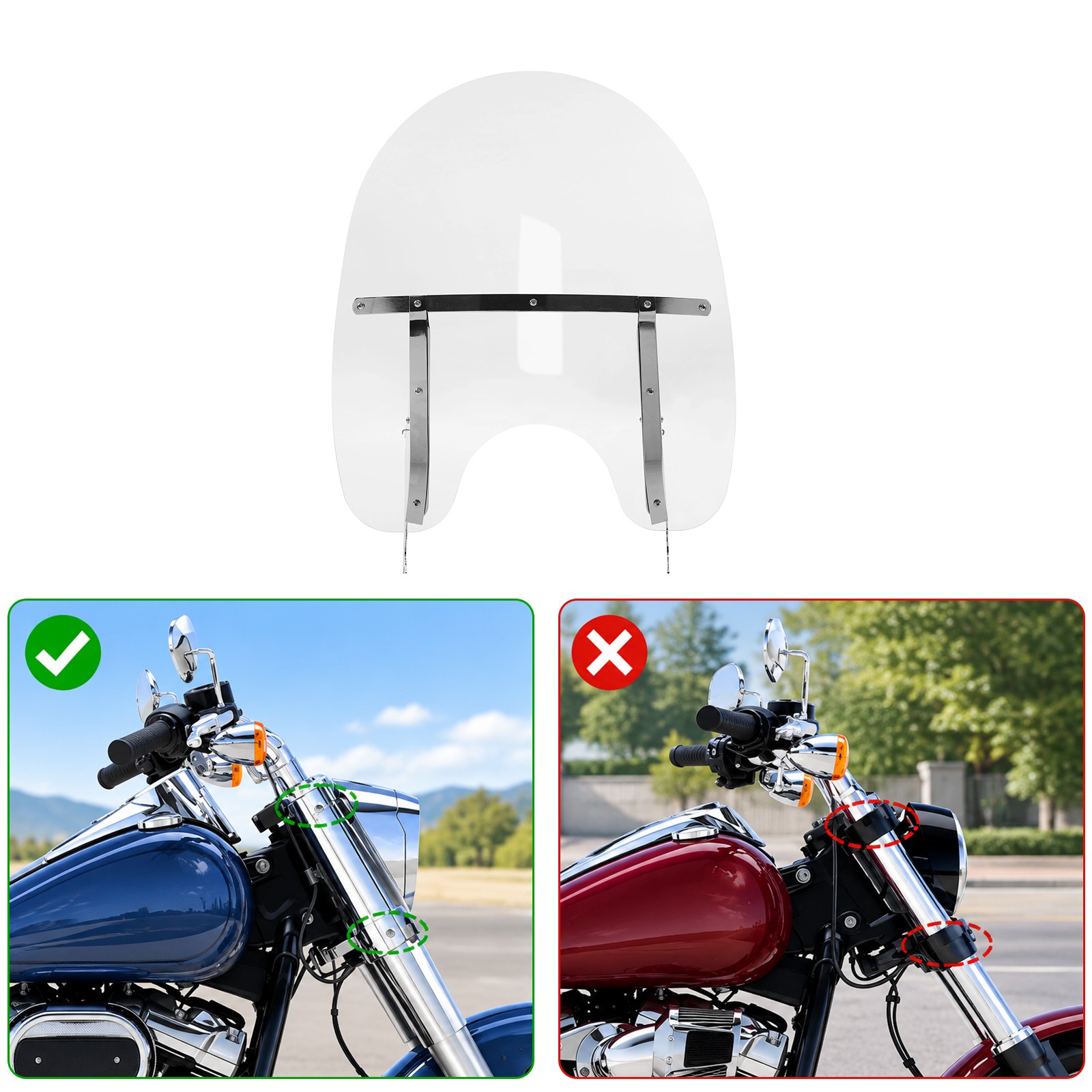 Motorcycle Clear Windshield For Harley Softail Fat Boy Heritage Softail 00-17