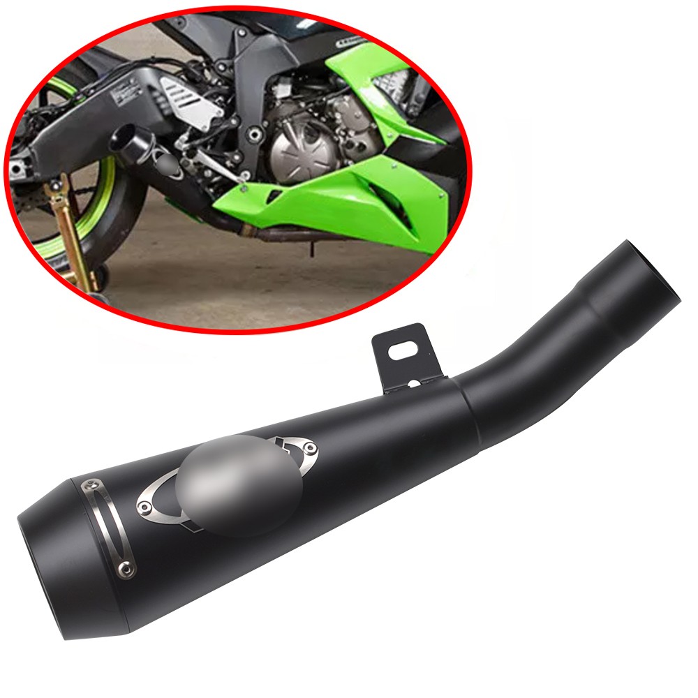 For Kawasaki Ninja ZX6R ZX636 2009-2022 Slip-On 55MM Muffler Black Exhaust Pipe