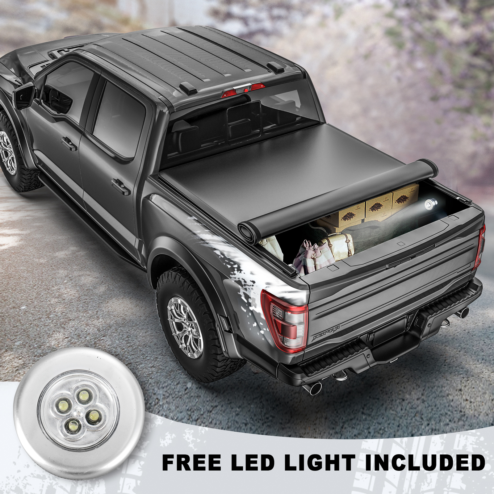 5.5FT Soft Roll-Up Truck Bed Tonneau Cover For 2016-2022 Nissan Titan NON-XD