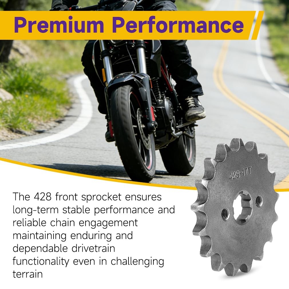 HIAORS 428 17T 17mm Motorcycle Front Engine Sprocket EG428-17T-17mm
