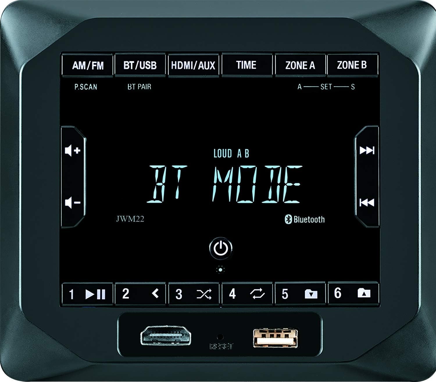 2-Speaker Zones AM/FM|BT|HDMI|AUX Cube Wall Mount Stereo, Speaker Output 4X 6…