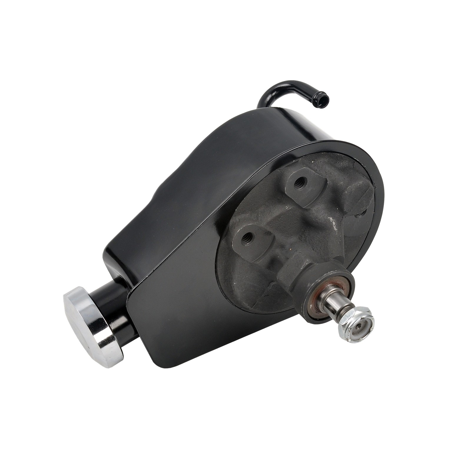 Black Saginaw Style Power Steering Pump & Single Groove Pulley For Chevy BBC SBC