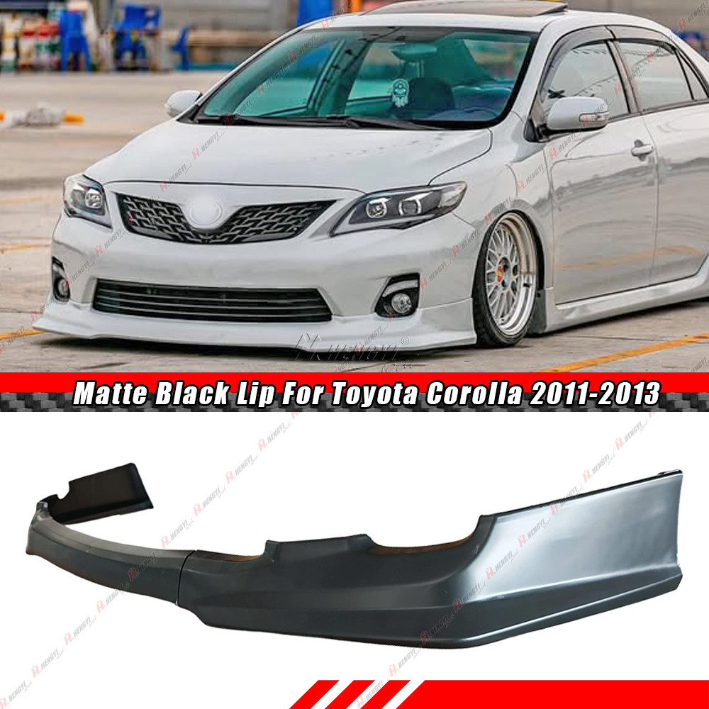 Matte Black For 2011-2013 Toyota Corolla (US-Spec) T Style Front Bumper Lip ABS