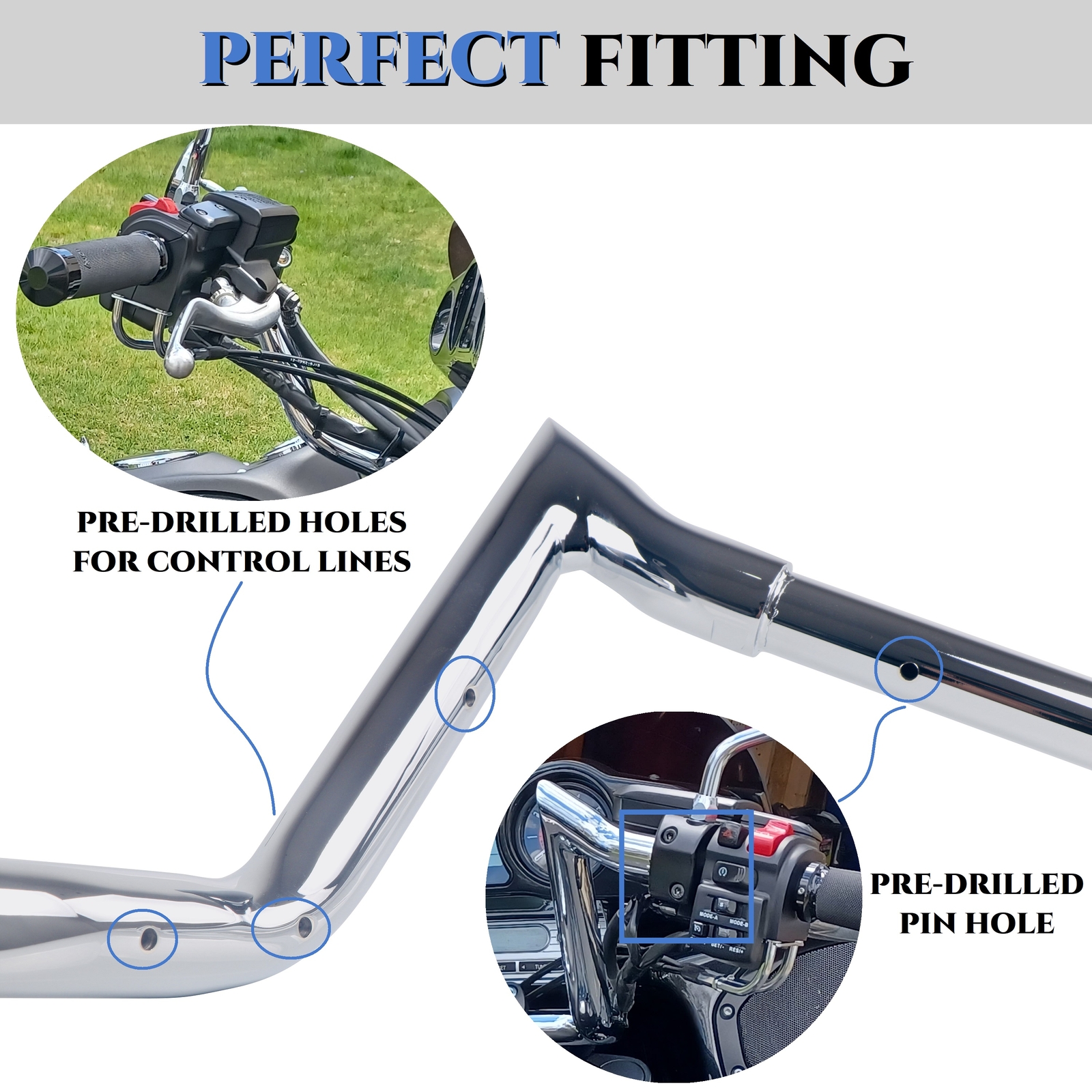 1-1/4 Inch Handlebar for Kawasaki Vulcan Voyager 1700, Heavy Duty Drag Bar