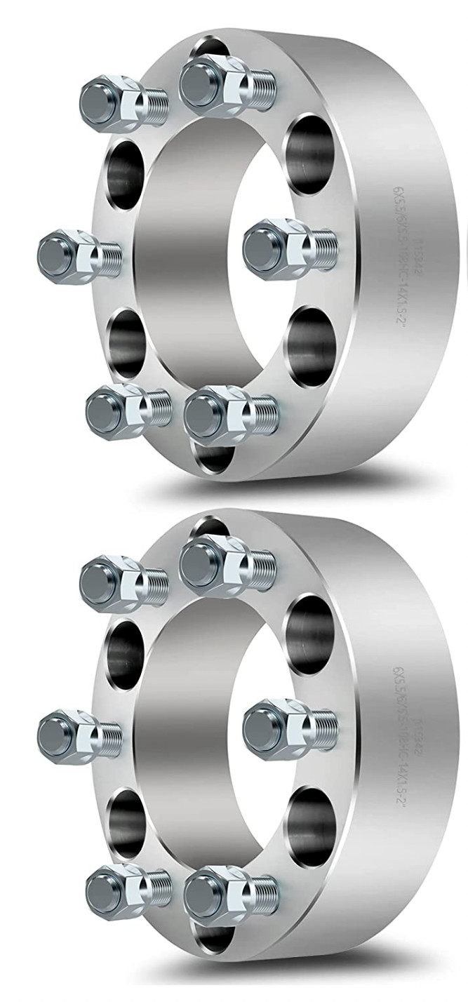 2x 6×5.5 Wheel Spacers Adapters 2″ Inch 7/16-20 Fits Chevy GMC 6 Lug K10 Blazer