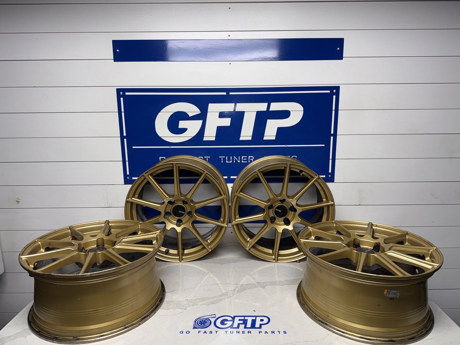 Enkei TS10 Gold 18×8.5 5×114.3 +50 Wheel Set Wheels Fit 2008-2014 Subaru WRX STi